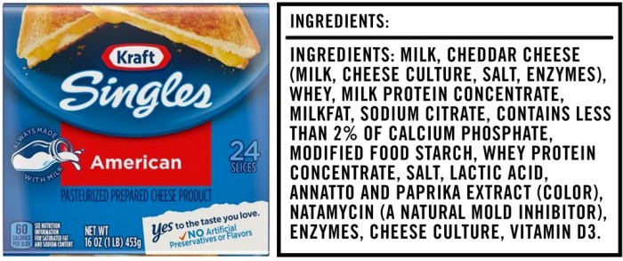 Sliced cheese nutrition facts