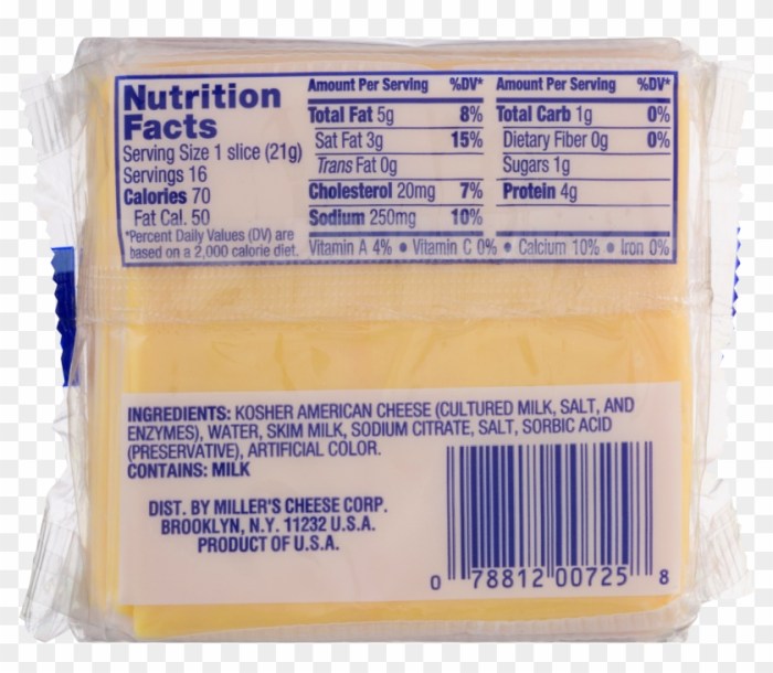 Sliced cheese nutrition facts