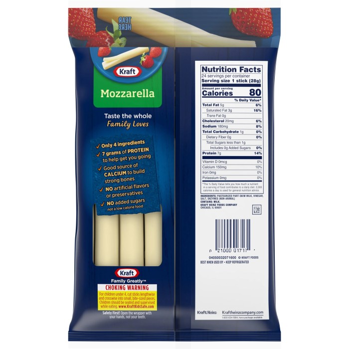 Frigo string cheese nutrition label