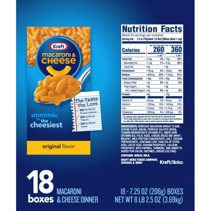 Kraft mac and cheese microwave nutrition