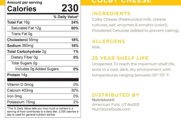 Colby cheese nutrition facts