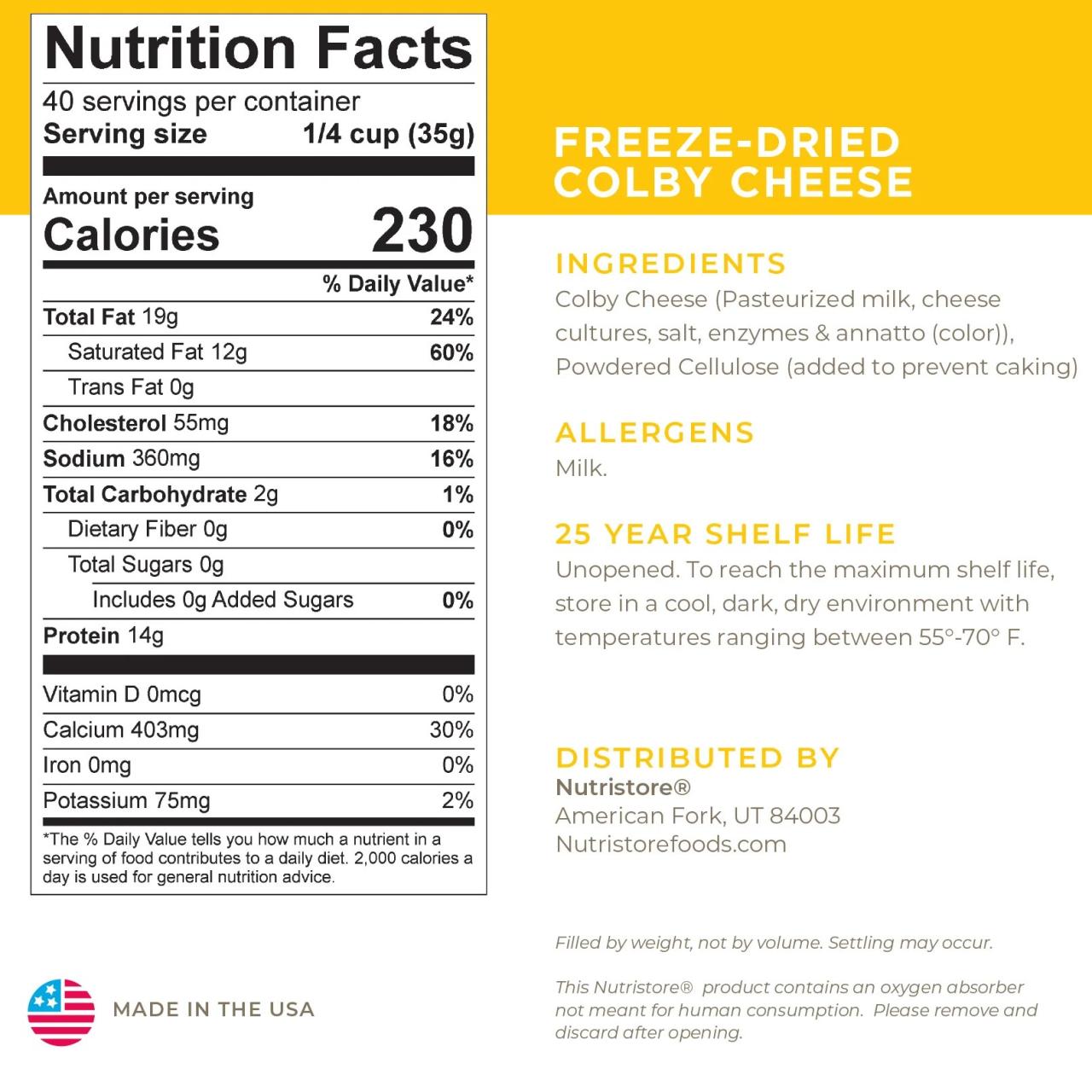 Colby cheese nutrition facts